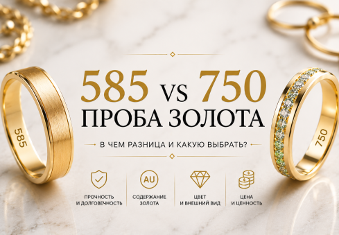 Что нужно знать о пробах драгоценных металлов: разница между 585 и 750 пробами золота