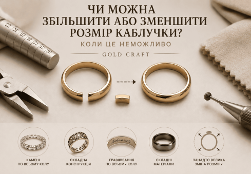Чи можна збільшити або зменшити розмір каблучки? Коли це неможливо